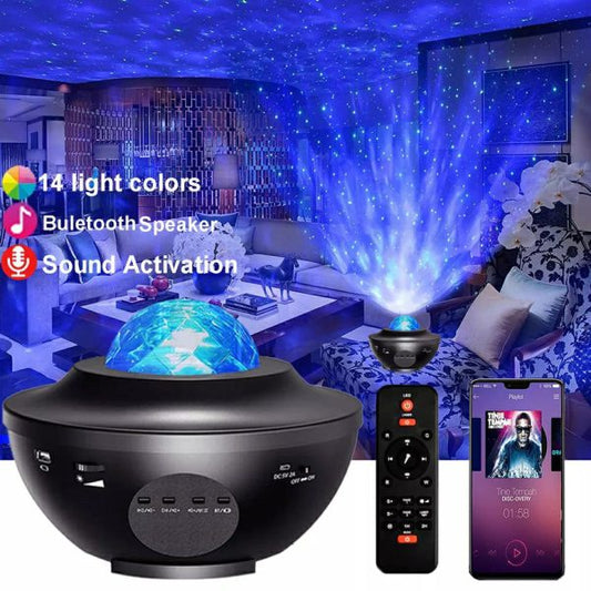 Colorful Starry Sky Galaxy Projector Nightlight Child Bluetooth Usb Music Player Star Night Light Romantic Projection Lamp Gifts(with Remote )