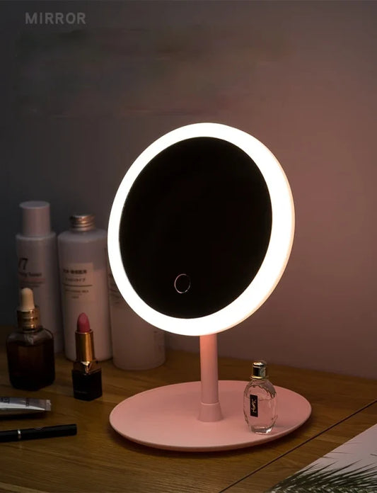 Ed Daylight Vanity Mirror Detachable/storage Base 3 Modes Mirror With Light Gift Umakeup Mirror With Light White Lsb