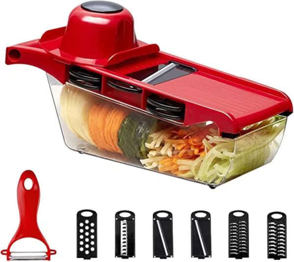 High Quality 10 In 1 Mandoline Slicer Vegetable Grater, Cutter With Stainless Steel Blades