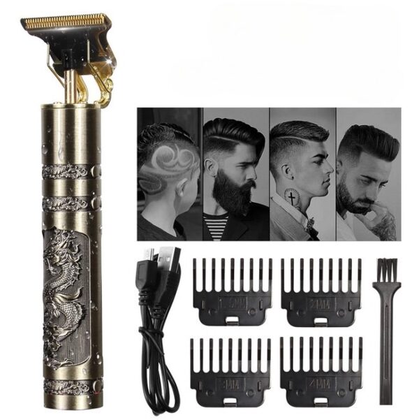 (t9 Trimmer Plastic) Usb Electric Hair Clipper For Men Hair Cutting Machine Rechargeable, Professional Beard Trimmer