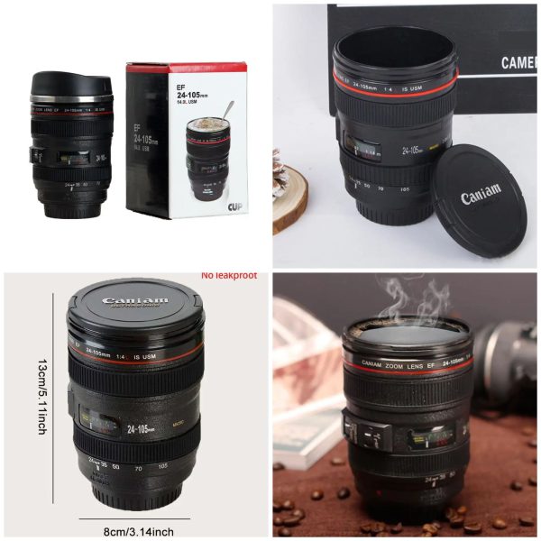 Stainless Steel Camera Coffee Lens Mug White Black Coffee Mugs Creative Gift Coffee Cups